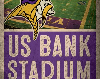 12"x18" Minnesota Vikings US Bank Stadium Printable Art Poster for your sports fan!