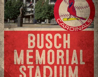 Vintage Busch Memorial Stadium II St. Louis Cardinals Poster Print