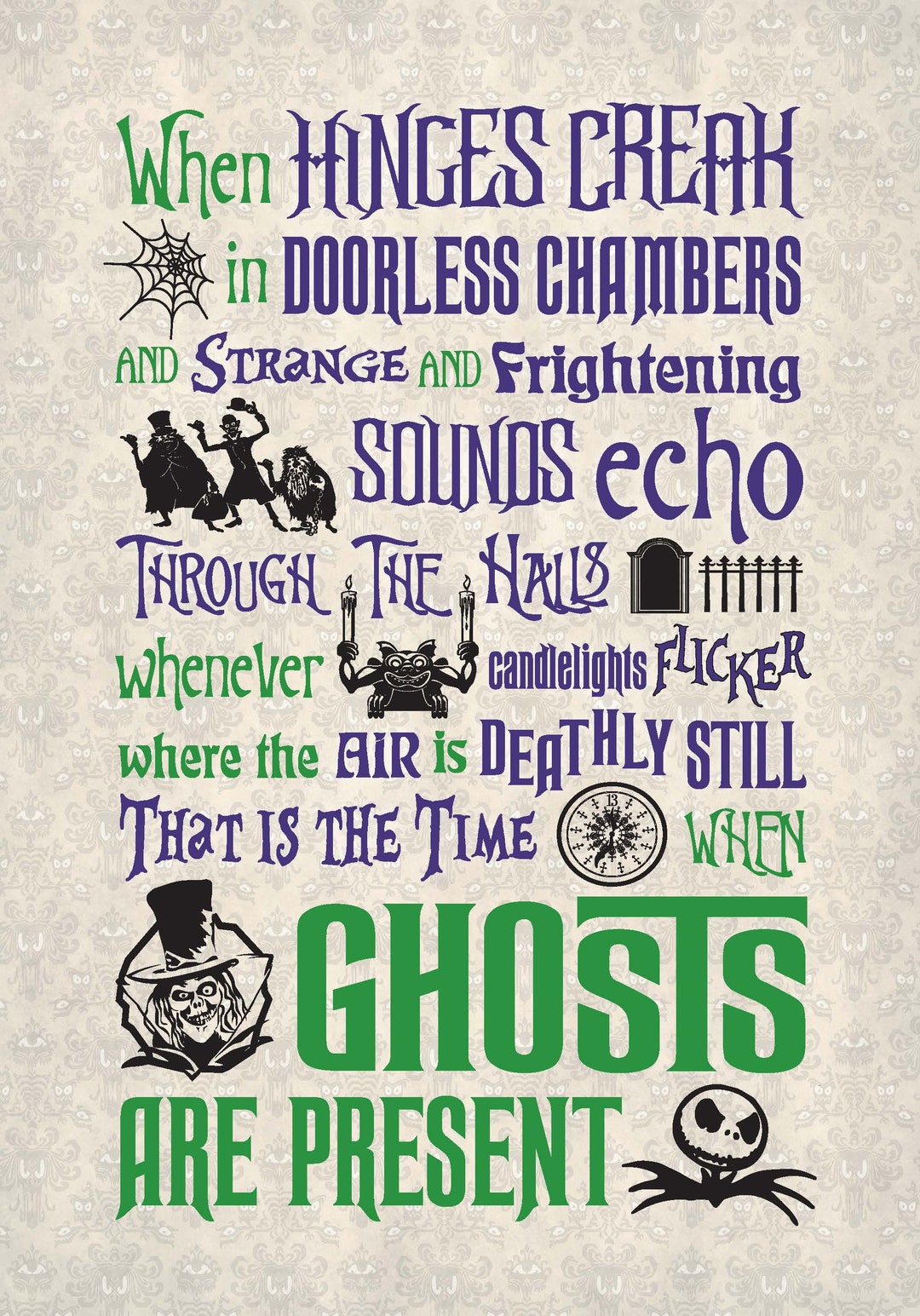 12x18 Haunted Mansion Printable Art Poster for - Etsy