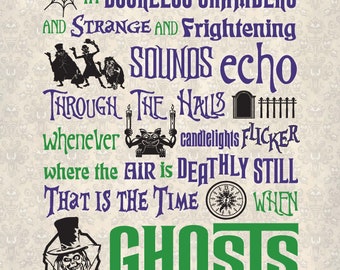 12"x18" Haunted Mansion Printable Art Poster for Halloween