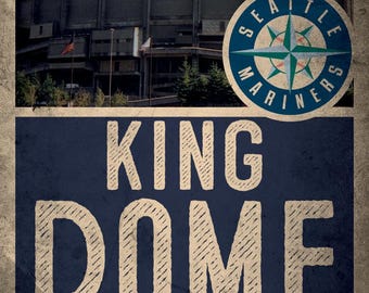 Vintage Seattle Kingdome Mariners Poster Print