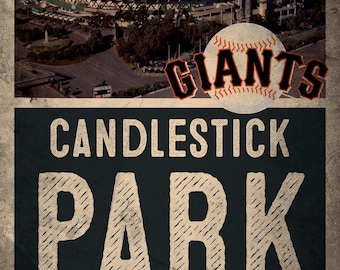 Vintage Candlestick Park San Francisco Giants Poster Print
