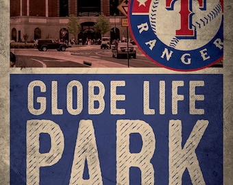 12"x18" Texas Rangers Printable Art Poster for your sports fan!