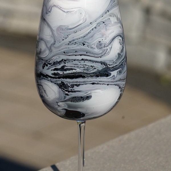 Fluid Art - Hand Painted Wine Glasses hand painted with alcohol ink