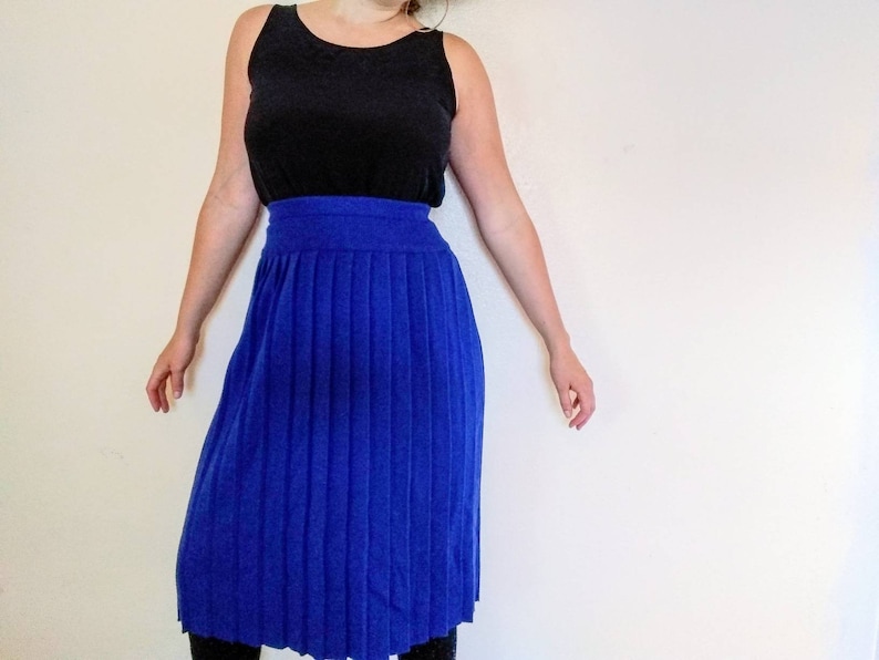 Vintage Blue Liz Claiborne High Waisted Wool Skirt