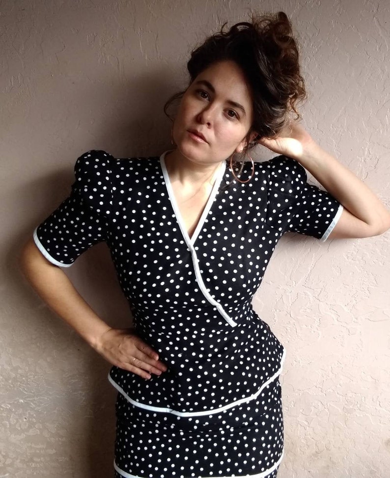Vintage Polka Dot 3 Tier 80s Dress