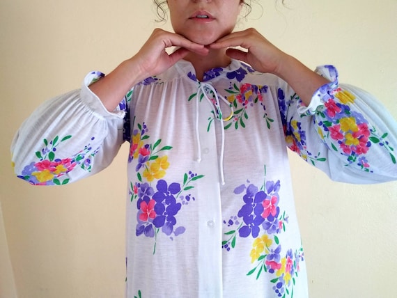 Vintage Miss Elaine Floral Night Gown Robe