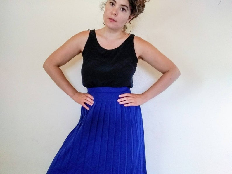 Vintage Blue Liz Claiborne High Waisted Wool Skirt