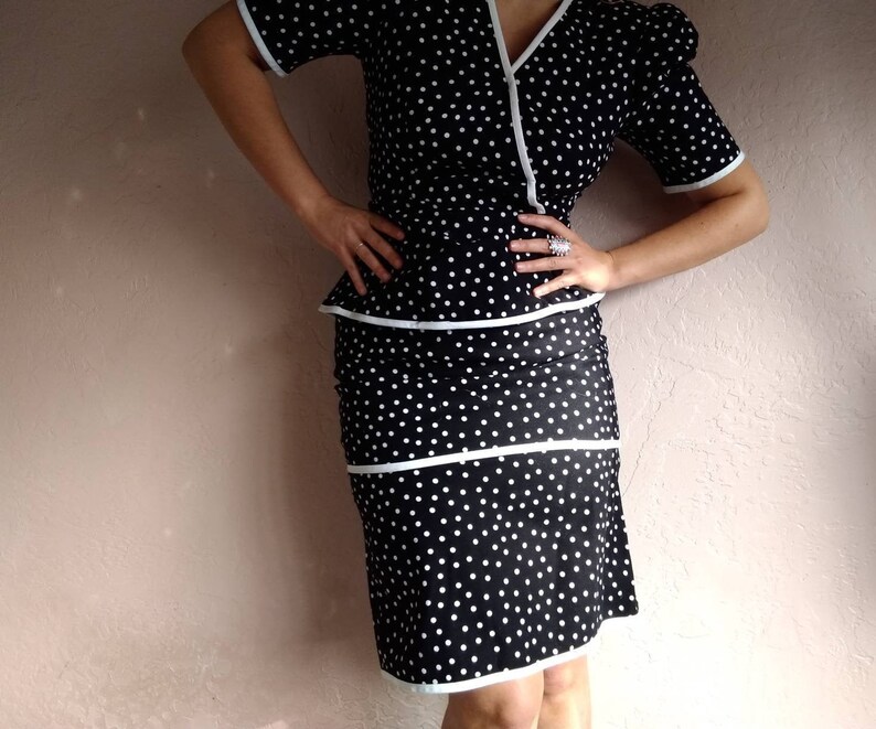 Vintage Polka Dot 3 Tier 80s Dress