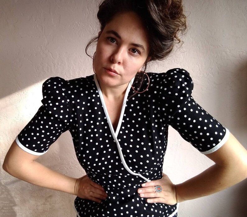 Vintage Polka Dot 3 Tier 80s Dress