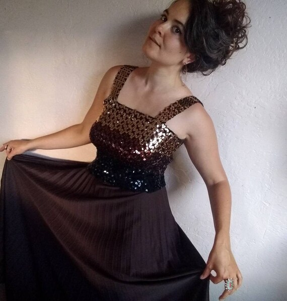 Vintage 70s Maxi Sequin Dress
