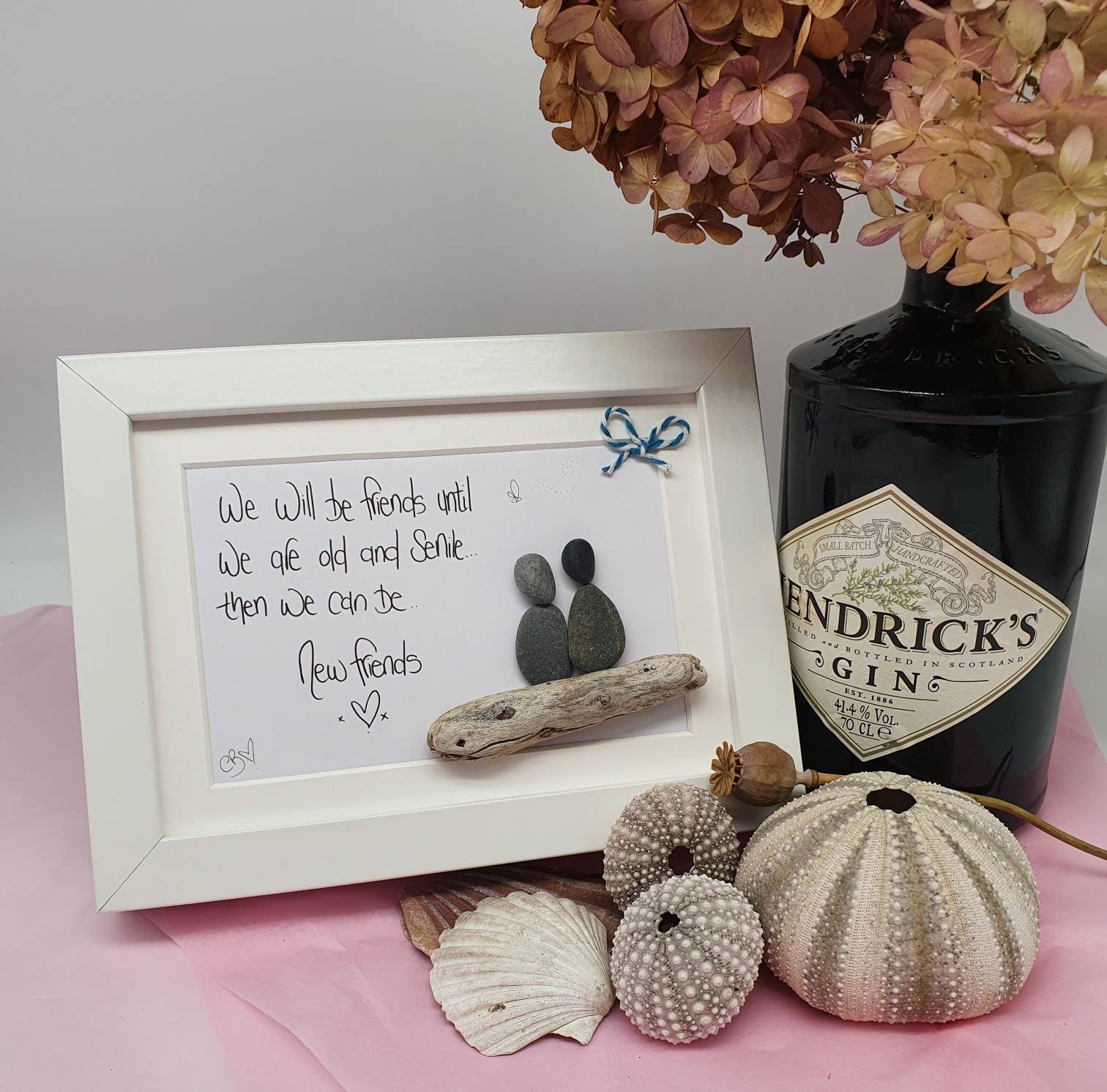 Friendship pebble art "we will be friends until we are old and s…