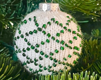 PATTERN Christmas Tree Ornament PATTERN PDF beaded knitted, handmade, gift for Christmas, pattern for beginners, Christmas decor