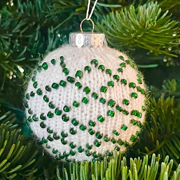 PATTERN Christmas Tree Ornament PATTERN PDF beaded knitted, handmade, gift for Christmas, pattern for beginners, Christmas decor