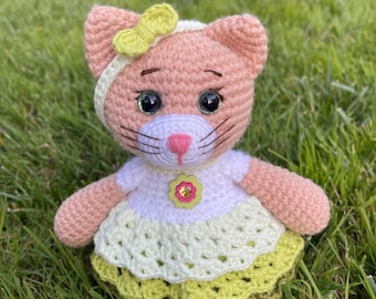 PATTERN PDF Kitten Girl, Kitty doll, crochet, Cat toy tutorial, amigurumi pattern animal toy
