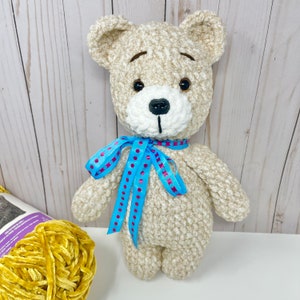 PDF PATTERN Teddy Bear beige crochet plushie bear tutorial, knitted, pattern for beginners, nursery decor, crochet bear tutorial toy easy zdjęcie 5