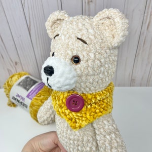 PDF PATTERN Teddy Bear beige crochet plushie bear tutorial, knitted, pattern for beginners, nursery decor, crochet bear tutorial toy easy zdjęcie 4