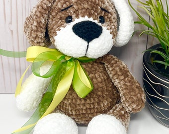 Pattern crochet  Puppy Dog, tutorial for beginners, amigurumi pattern animal, plushie dog, knitted, easy crochet pattern toy Doggy puppy