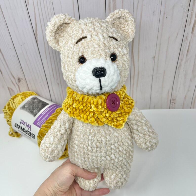 PDF PATTERN Teddy Bear beige crochet plushie bear tutorial, knitted, pattern for beginners, nursery decor, crochet bear tutorial toy easy zdjęcie 8