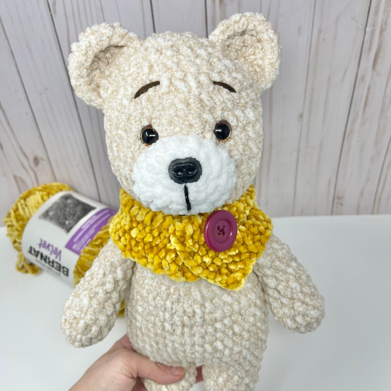 PDF PATTERN Teddy Bear beige crochet plushie bear tutorial, knitted, pattern for beginners, nursery decor, crochet bear tutorial toy easy zdjęcie 2