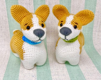 Personalized corgi dog Puppy Dog white Brown, crochet doggy, stuffed animal doll, custom dog, knitted, gift for dog owner, for corgi lover