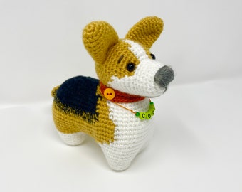 Corgi Personalized  dog Puppy, crochet doggy, stuffed animal plushie custom dog, knitted, gift for dog owner, gift for corgi lover