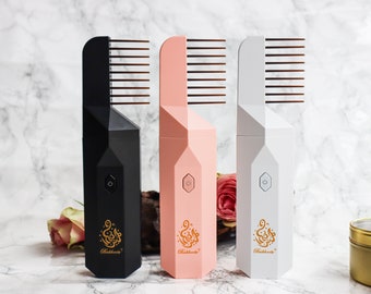 Oudh Rafan 2 in 1 Hair Bakhoor Diffuser & Burner comb OUD BAKHOOR burner Hair care Natural Arabic Aromatic Incense Meditation bakhur organic