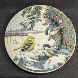 Lenox Winter Greetings Scenic Chickadee and Goldfinch Plate by Catherine McClung