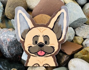 Französische Bulldogge Peeker Aufkleber, Lustiger Hund Vinyl Aufkleber