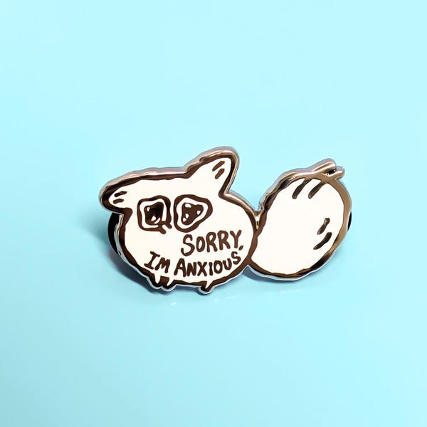 Anxiety Fox Enamel Pin: Mental Health Awareness Gift