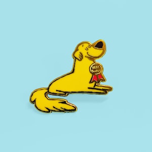 Golden Retriever Good Pooper Funny Enamel Lapel Pin, For Dog Lovers, Gift for Golden Retriever Mom, Gift for Golden Retriever Dad