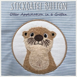 Embroidery file button with otter