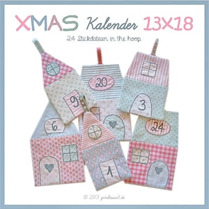 Embroidery file ITH Christmas calendar 13 x 18 in the hoop