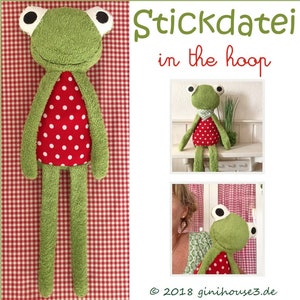 Embroidery file ITH cuddly FROG in the hoop