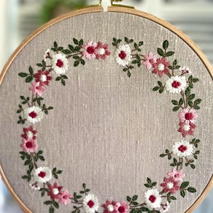 STICKDATEI Blumen Kranz SOFORT DOWNLOAD machine embroidery flower wreath instant download embroidery design imagem 4