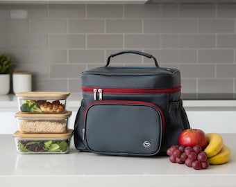 Insulated Lunch Tote, Handmade Work Bag, Waterproof Lining, Custom Color Options