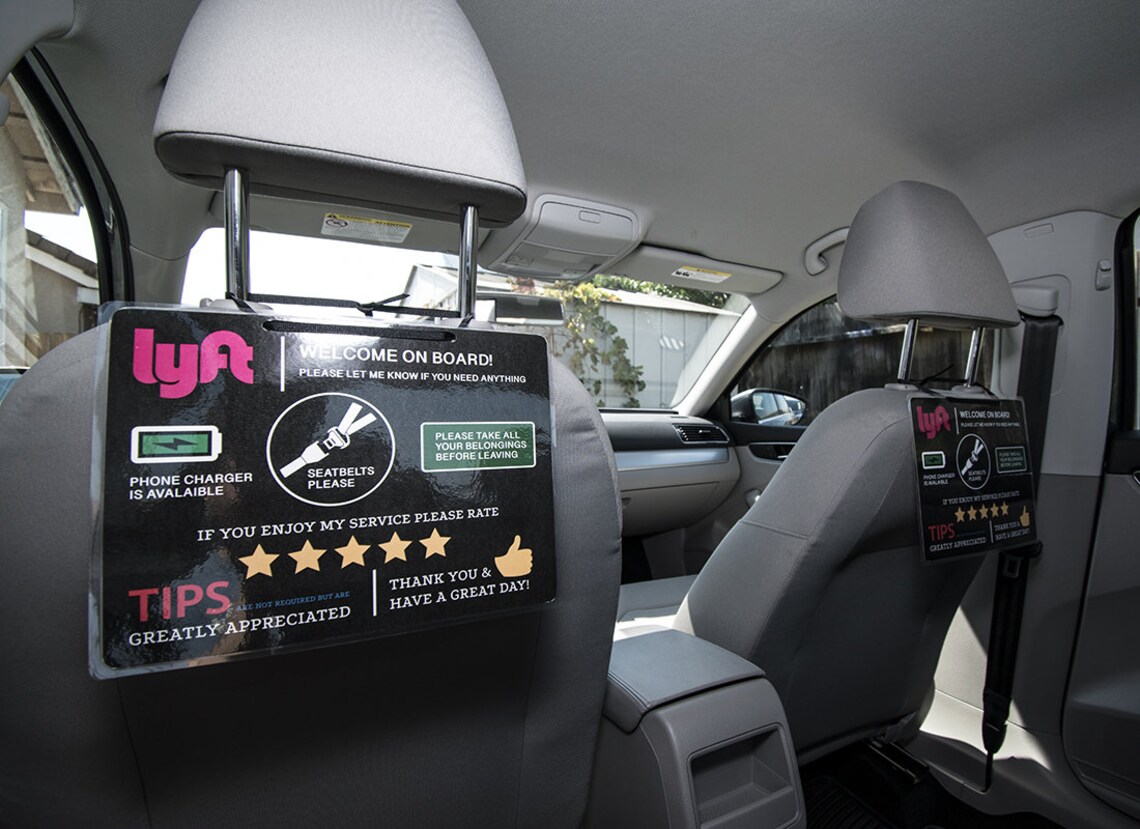 Lyft Informative Placard 2 Placards 8.5x11 Rating and Tips Increasing Tool for Rideshare Service ...