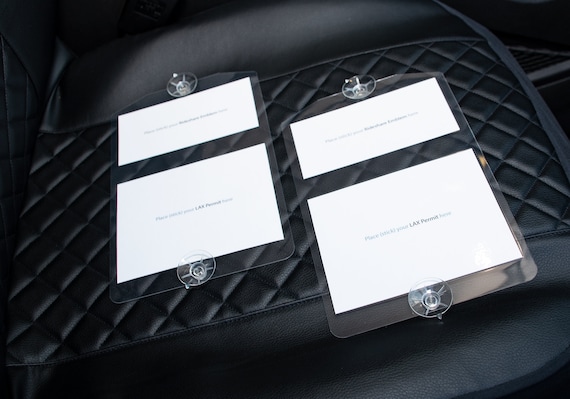 Place Uber Sign and LAX Permit Here  Placard Sign Removable Holder (Pair  of 2) to Place/Stick Your Uber and LAX Permit with Suction Cups
