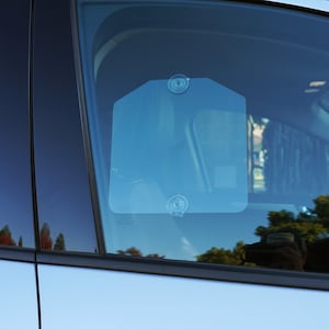 Place Lyft / Uber Signs Here Label Placard Sign Removable Holder (Pair of 2) to Place/Stick Your Uber and Lyft Emblems with Suction Cups