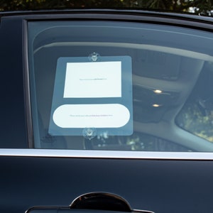 Place Lyft Sign and LAX Permit Here | Placard Sign Removable Holder (Pair of 2) to Place/Stick Your Lyft and LAX Permit with Suction Cups