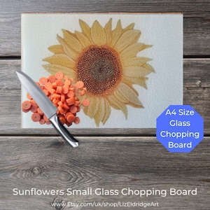 Vintage Thick Hard Plastic Cutting Board Counter Saver Girl Sunflowers  Mushrooms