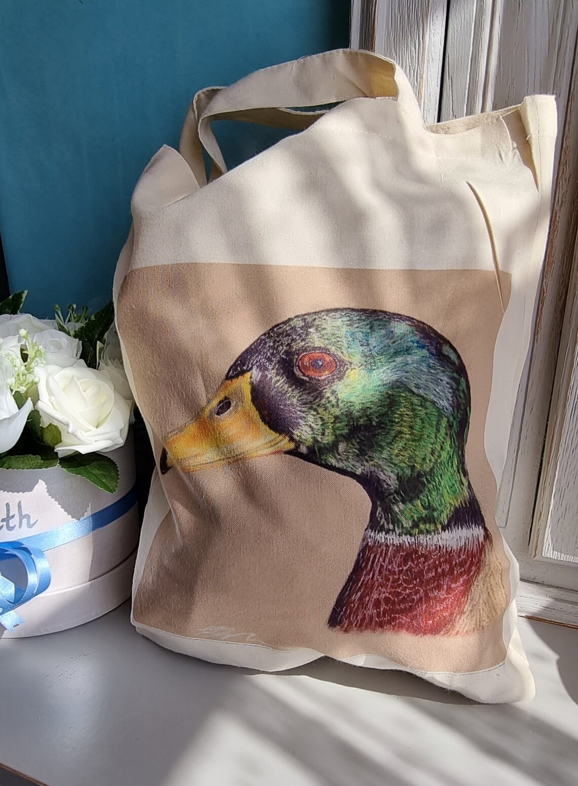 Mallard Duck Small Tote Bag Cotton Feel Ethically Made Adapted Etsy UK