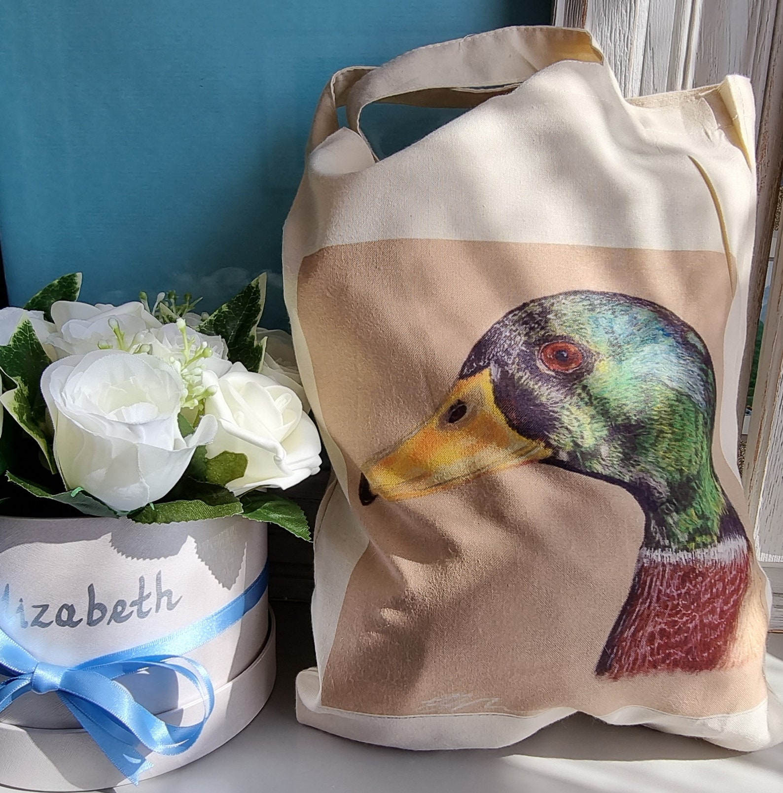 Mallard Duck Small Tote Bag Cotton Feel Ethically Made Adapted Etsy UK