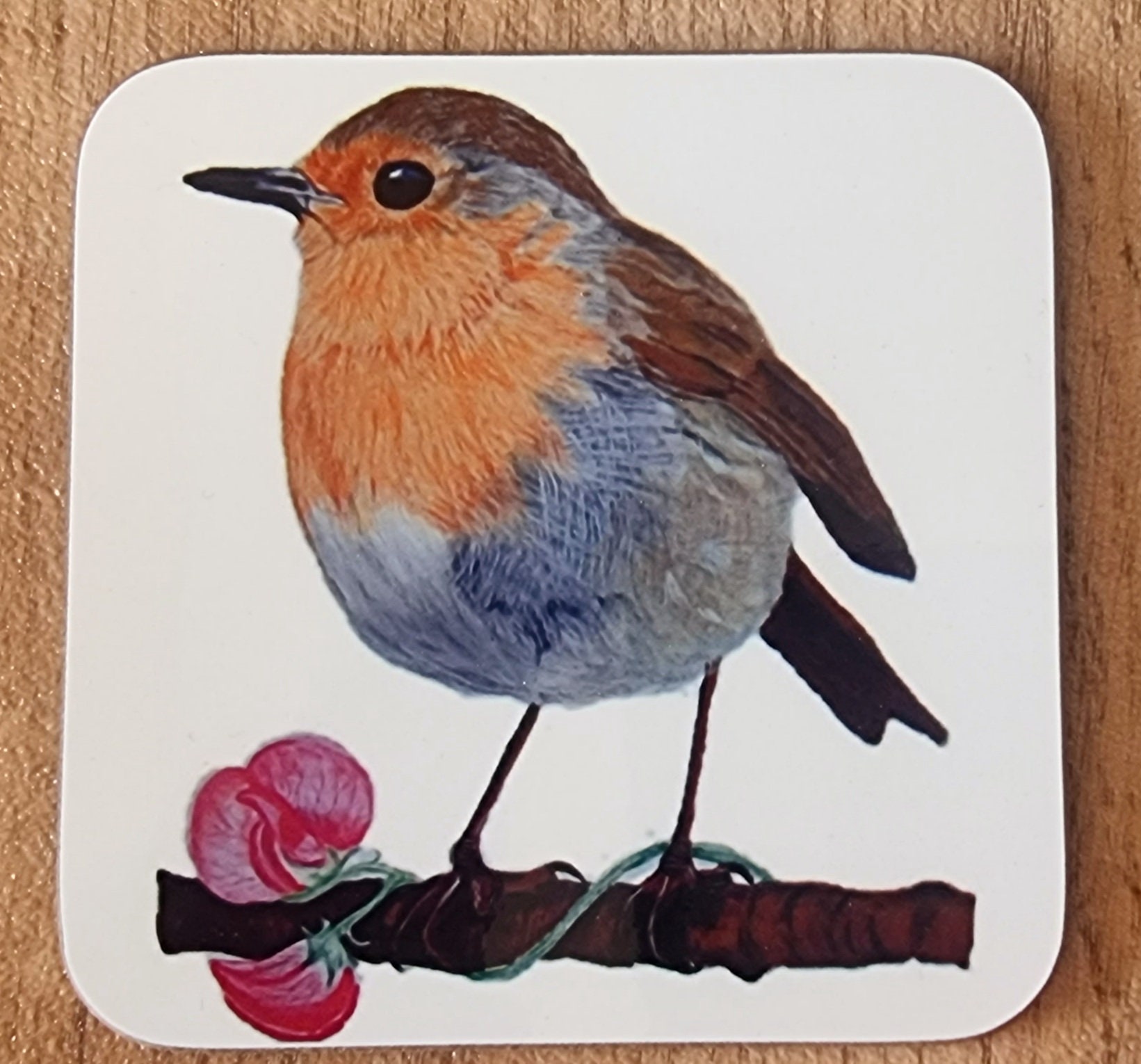Robin Mug matching coaster available. Bird lover British Etsy