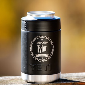 Personalisierter Trauzeuge Geschenk, gravierter Yeti Colster, echter Yeti Colster, Yeti Rambler Colster, gravierter Trauzeuge Geschenk, Trauzeuge Geschenk, Bräutigam
