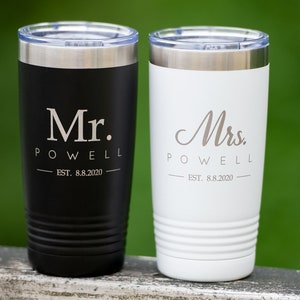 Personalized Mr & Mrs Tumbler, Custom Mr and Mrs Tumbler