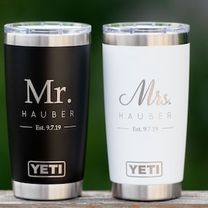 Custom Engraved 12oz YETI  Personalized Mr. & Mrs. [Insert Last Name] –  Print on This