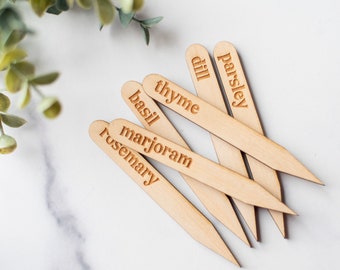 Custom garden herb label stakes