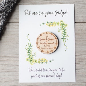 Save the Date Magnet, Custom Wooden save the date magnets | Laurels
