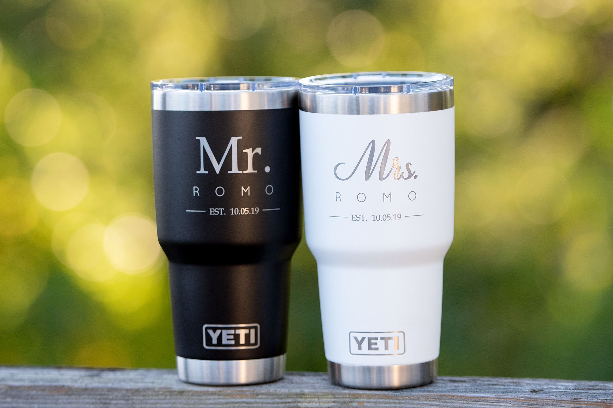 Mr. & Mrs. Personalized Engraved YETI Tumblers – Sunny Box